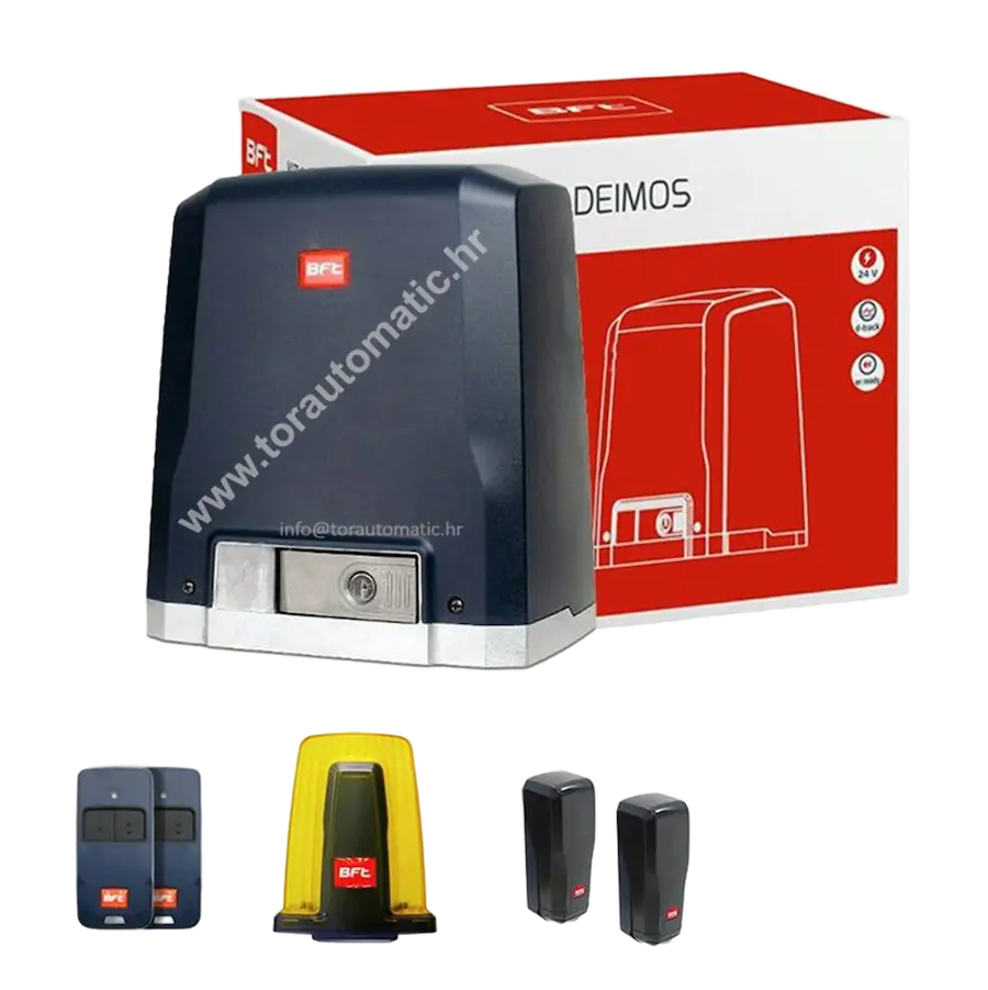bft motor za klizna vrata do 600 kg komplet sa zutom lampom fotosenzorom daljinskim mitto cool 4c